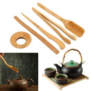 6-ti dílná oválná sada čajového náčiní Gong-Fu z bambusu - M Made in China