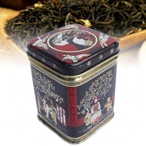 Dóza na čaj-kávu-koření - Japan Ancient (S) - černá s ptactvem Shanghai
