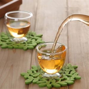 Čínská skleněná čajová miska 80 ml - dvoustěnná Made in China