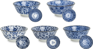Japonská porcelánová miska Kikuzome Karakusa - Flower 15 cm Made in Japan