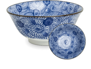 Japonská porcelánová miska Spiral Karakusa - Flower 15 cm Made in Japan