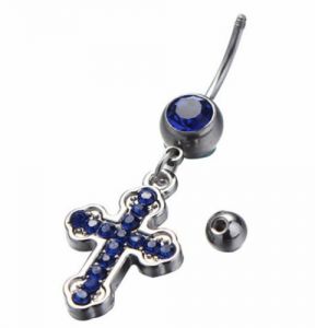 Piercing - Modrý kříž Jewelry
