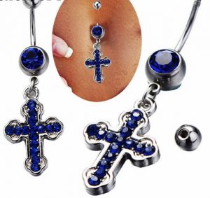 Piercing - Modrý kříž Jewelry