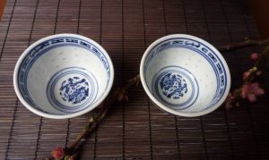 Čínský zdobený šálek Jiangxi - Rýžový porcelán 7,5 cm 100ml Made in China
