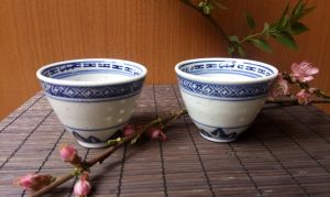 Čínský zdobený šálek Jiangxi - Rýžový porcelán 7,5 cm 100ml Made in China