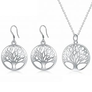 Set -náhrdelník + náušnice - Strom života - Stříbrný RONGBIN