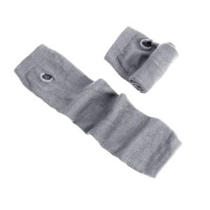 Bezprsté úpletové rukavice dlouhé - světle šedé Fashionstyle